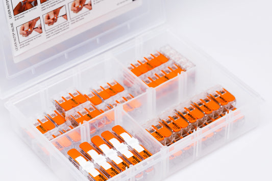 WAGO 221 Lever-Nuts 40pc Lever Nuts Wire Connector Assortment with Case