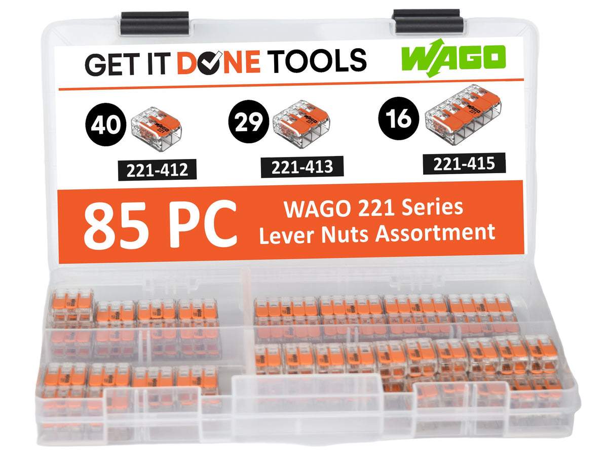 WAGO 221 Series 85pc Lever Nuts Wire Connector Assortment with Case